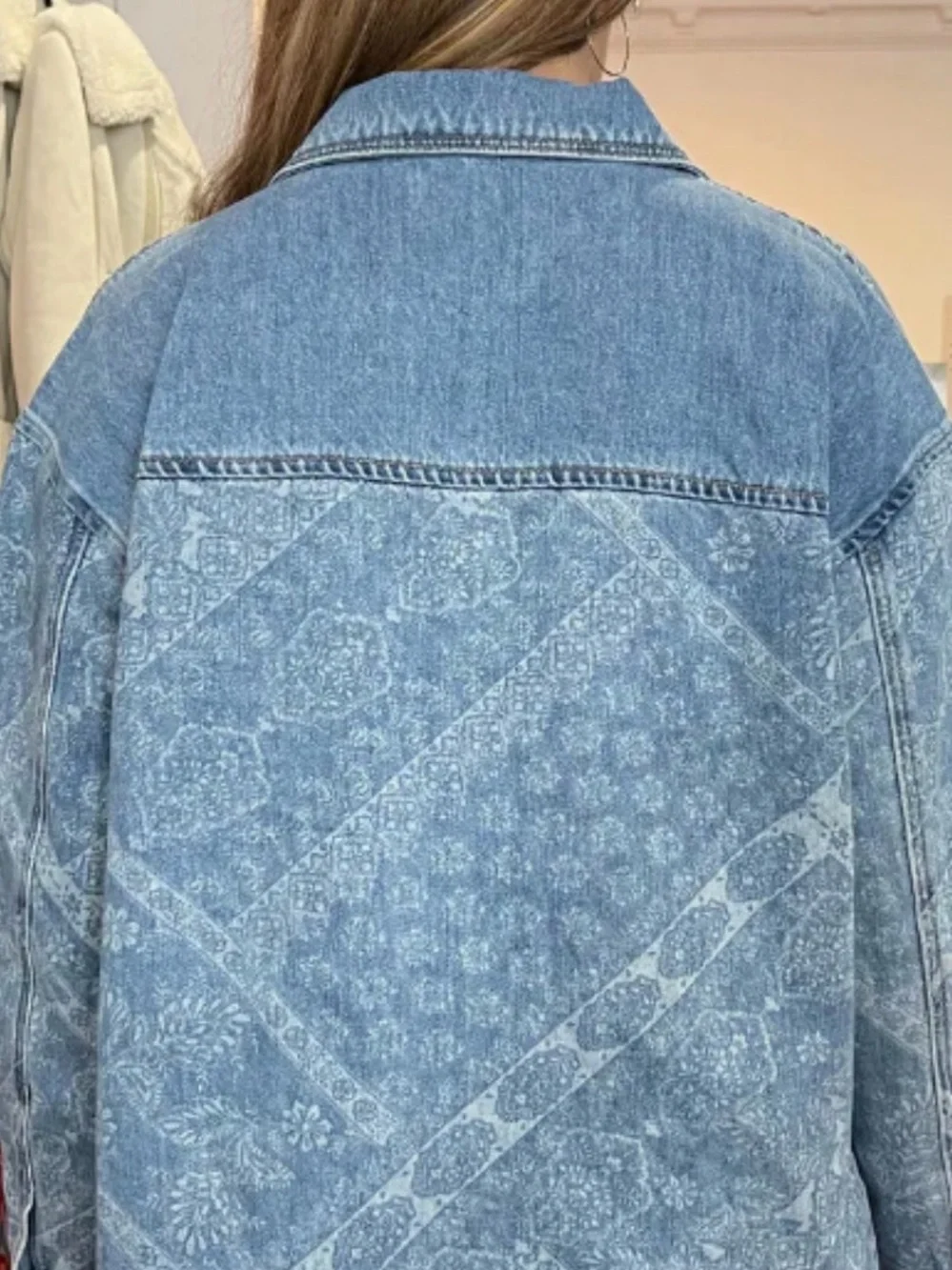 Tribal Jeans Vintage-Inspired Blue Denim Jacket - Women's Denim Coat, size large - Picture 2 of 5